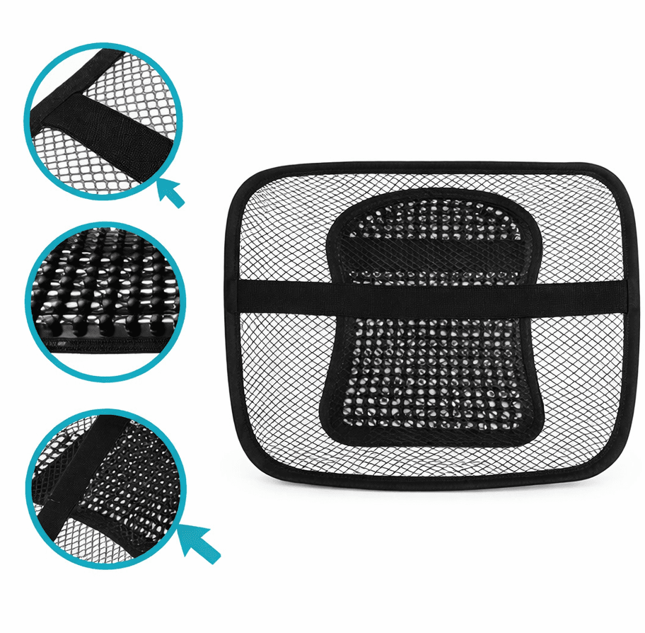 Lændestøtte med elastiske stropper