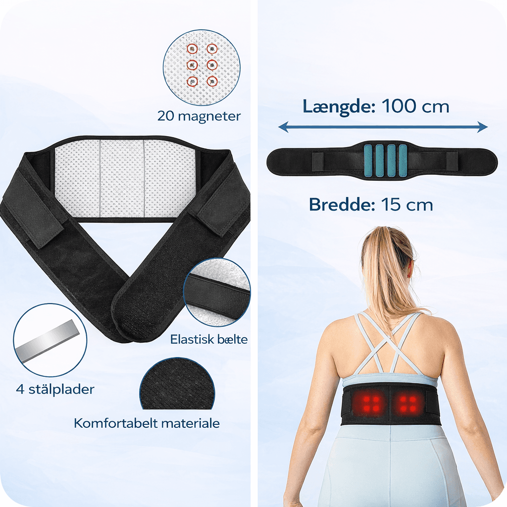 Rygstøttebælte med kompressionsstropper